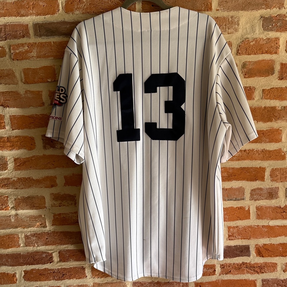 Majestic White and Navy Baseball Jersey - Picture 4 of 5